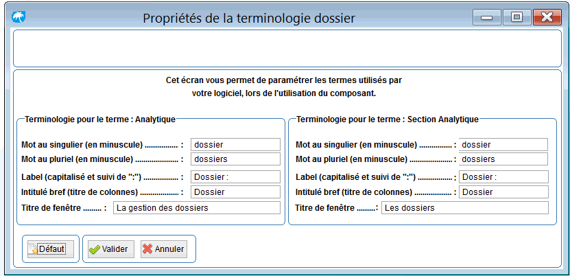 Exemple de renommage des éléments