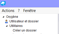 menu Oxygène "créer un dossier"
