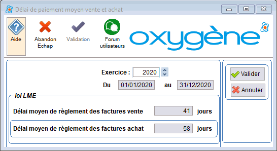 Ecran du résultat