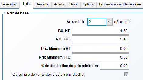 fiche article onglet tarifs