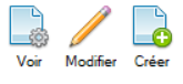 boutons voir, modifier, créer