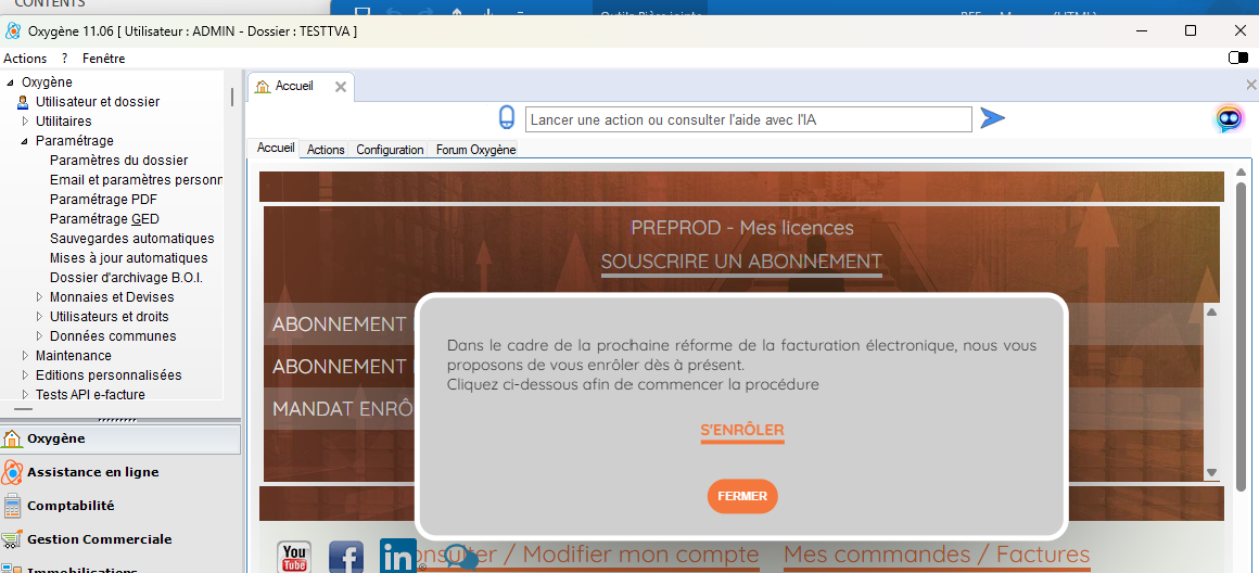 Page d'accueil : proposition de vous enrôler dès à présent, bouton S'enrôler